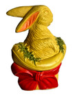 Vintage 1930s Viscoloid Celluloid Easter Bunny Rabbit In Top Hat W  Rattle