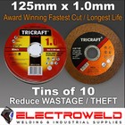 10 100 X 5  125mm Thin Cutting Discs Wheels Angle Grinder Stainless Steel Metal