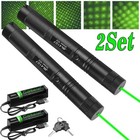 2pack 900miles 532nm Green Laser Pointer Pen Visible Beam High Power Lazer Light