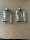 Vintage Set Hip Flask In Carrying Case Liquor Glass Travel Pair Drinking