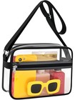  Clear Bag For Stadium Events Clear Messenger Bag Suitable For Concert Black
