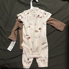Carter s Just One You 3-piece Bodysuit Shirt   Pants Set Cotton Brown white 3m