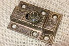 Old Cabinet Catch Cupboard Latch Pie Safe All Solid  brass 2 1 8    Vintage 1870 s