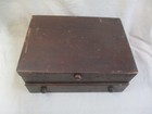 Vtg Dark Wood Silverware Chest Box Drawer Wooden Handles Storage 15 5 X 11 X 6 H