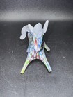 Murano Millefiori Unicorn Art Glass Figurine Frosted Clear Hand Blown Italy