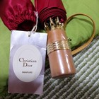 Christian Dior Folding Umbrella Red Logo Allover Luxury Accessory Authentic