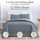   Inc  Oversized King Quilt Set  Blue Bedspread King california Size With 2 M   