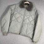Vtg 70s 80s Walls Blizzard Pruf Jacket Mens Large Gray Puffer Quilted Fur Collar