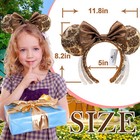 Disney Parks Animal Kingdom Headband Minnie Mickey Ear Giraffe Print Sequin Nwt