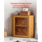 Uimoso Corner Bamboo Bread Box For Kitchen Counter  Wooden Storage Container
