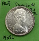 1967 Canada Silver Dollar Flying Goose Bu   Prooflike   800 Fine