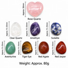 Natural 7 Chakra Crystal Stone Set Polished Heart Agate Rose Quartz 
