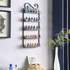 5tier Wall Mount Nail Polish Rack Organizer  Metal Holds 50  Bottles Matte Black