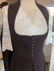 Thank God Dirndl Marei Black 40 Red Stand-up Collar Snow White Collar