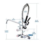 Krowne 8 Inch Faucet Kitchen Sink Commercial Wall Mount 12in Spout Centers 