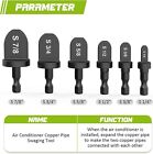 6x Swaging Tool Drill Bit Set Air Conditioner Copper Pipe Flaring Tube Expander