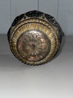 Antique Burmese Silver Inlaid Bronze Lota Vase With Copper Bottom