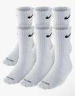 Nike Dri Fit Dry Cushioned Cotton Crew Socks 6 Pairs Large Wh  te