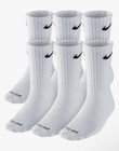 Nike Dri Fit Dry Cushioned Cotton Large Crew Socks 6 Pairs Wh  te