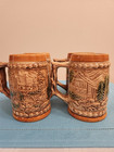 Vintage German Style Ceramic Beer Stein Mug Set Of 4 W  2 Sided  Art Work