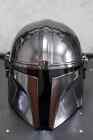 New The Mandalorian Cosplay Premium Steel Helmet Replica Star Wars Halloween Gif