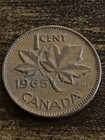 1965 Canadian One Cent Penny Actual Coin Tk1239 