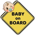 2-pack Bright Yellow 5 Baby On Board Safety Sign Car Bumper