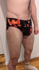 Men s Black And Orange Speedo Size 34 Jock Swim Brief 