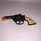 Vintage 1950   s   Cast Iron Western Cap Gun Toy   Bulls Eye Rare Working Good