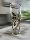 Vintage Mcm Cocktail Pitcher Golden Leaf Pattern