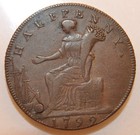 1792 English Conder 1 2 Penny Token Dh-928 London-middlessex  Lot 107