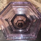 Vintage Mma Amethyst Glass Single Candlestick Holders Hexagon 