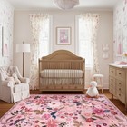 5x8 Area Rug For Nursery Girl Pink Floral Boho Cute Washable Soft Low Pile No   