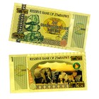 100pcs Zimbabwe Collect Money One Quadringentillion Dollars Gold Foil Banknotes