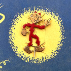 Nos Vintage 1955 Reddy Kilowatt Red Enamel Lapel Pin W card A338