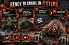 43  Crawling Zombie Halloween Prop Animated Moving Sound Light Up Eyes