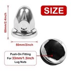 33mm X 2 1 2  Steel Lug Nuts Covers polished Bullet Flanged Caps Lug Nut Cover