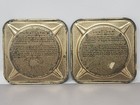 Vintage Set Of 2 New York Worlds Fair Metal Ash Tray 1964-65