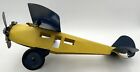 Turner Schieble Pressed Steel Single Engine Passenger Plane Airplane Yellow Blue