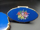 Stratton Compact Powder Mirror   Lipstick Finger Mirror Enamel Orchids England