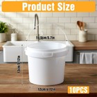 10 Pack 1 5 Quart 48oz White Plastic Bucket With Lid And Handle  Food Storage   