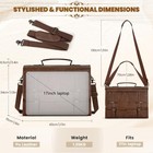  Mens Messenger Bag 17 Inch Waterproof Vintage Leather Laptop Briefcase Brown