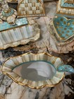 Mackenzie-childs Parchment Check Ceramic Sauce Boat 