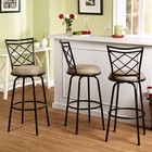 Set Of 3 Swivel Counter Bar Stools Black Beige Padded Metal Kitchen Seats Chairs