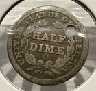 1857-o Seated Liberty Half Dime 5c Silver Us Coin Holed