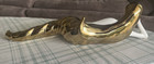 White   Gold Ceramic Mermaid Figurine Modern Luxury Coastal Decor Reclining