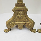 Pair Antique Gilt Bronze Brass 20  Candlesticks Candle Holders Claw Feet Cherubs