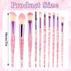 Glitter Crystal Makeup Brush Set 10 Piece Bling Professional Foundation Conceale