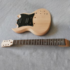 Diy Electric Sg Guitar Kit 2pcs Solid Mahogany Body Hh Pickup Set Neck Bone Nut