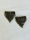 Vintage Musi Shoe Clips With Black Rhinestones
